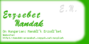 erzsebet mandak business card